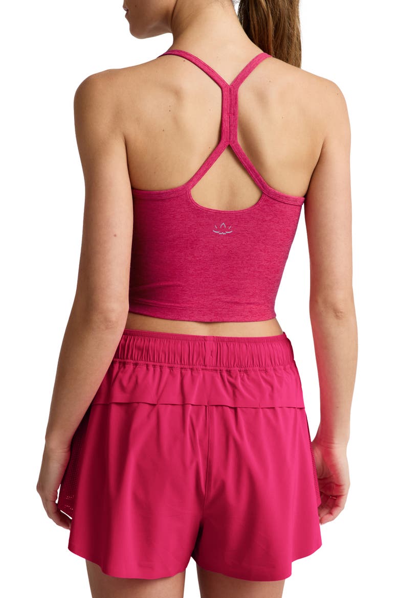 Space Dye Slim Racerback Crop Tank, Alternate, color, BERRY RED HEATHER