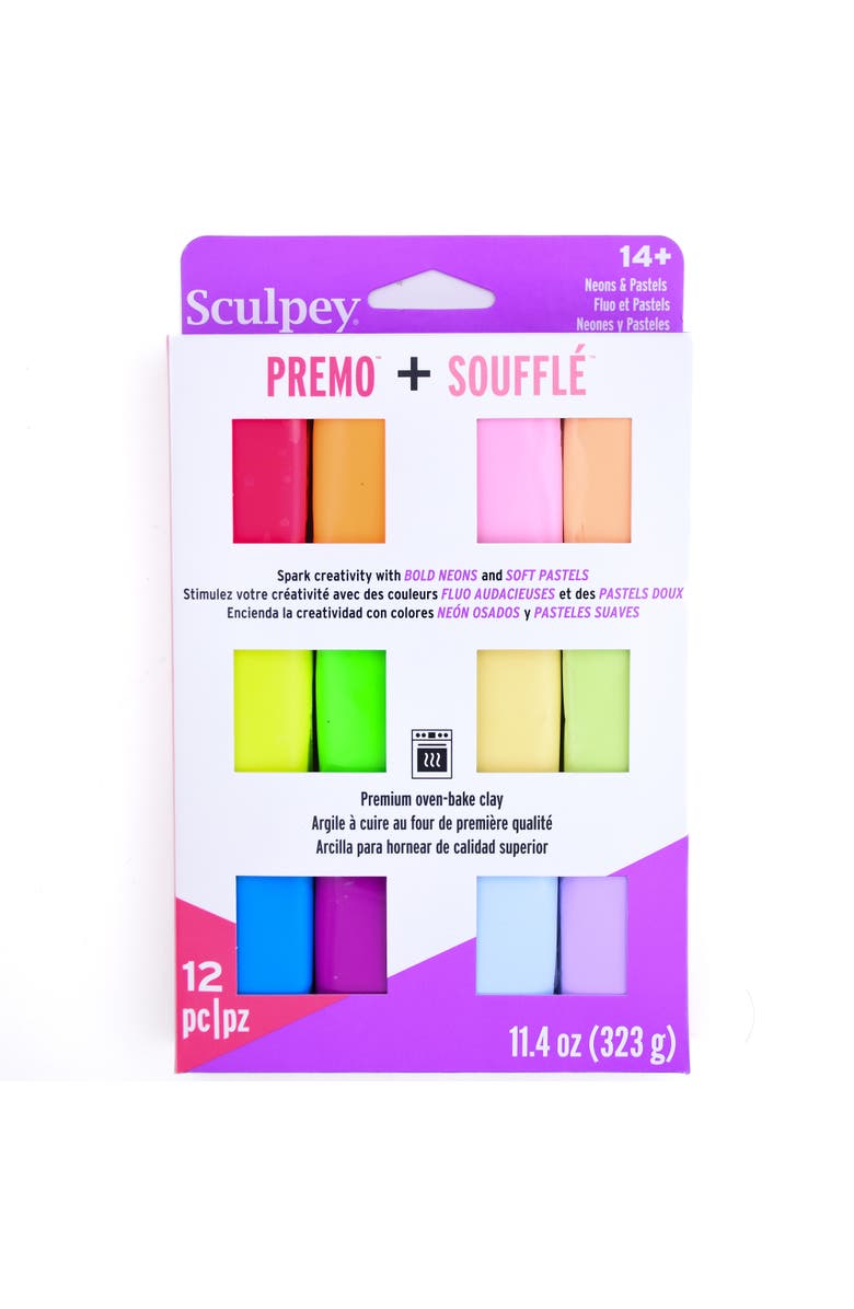 Sculpey Multipack, Premo Neons + Souffle Pastels, 24 Unique Color Bars, Sampler Pack, Main, color, 
