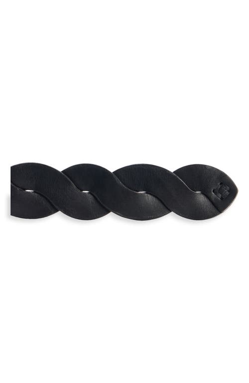 Isabel Marant Zigza Woven Leather Belt In Black/silver Bksi