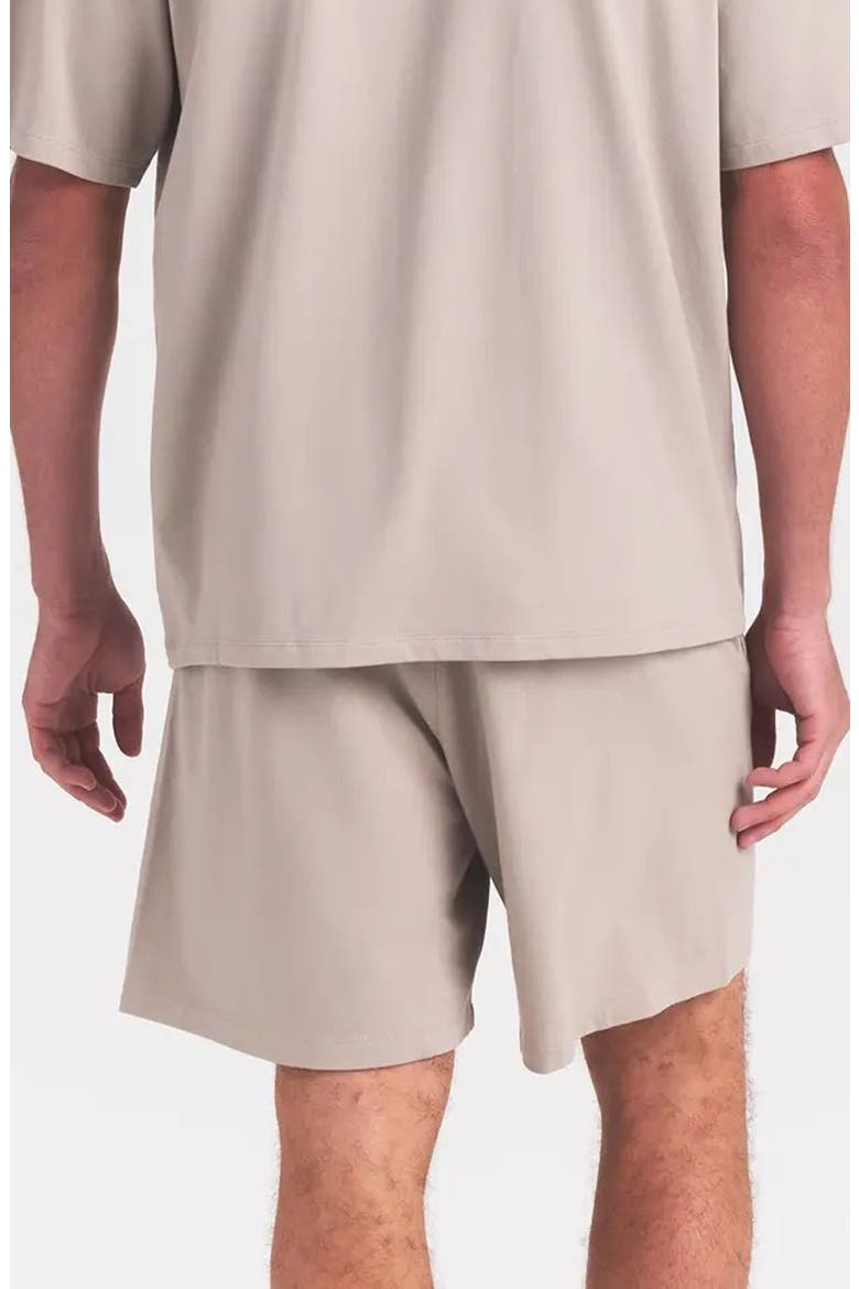 Stretch Cotton Blend Jersey Lounge Shorts, Alternate, color, LINEN