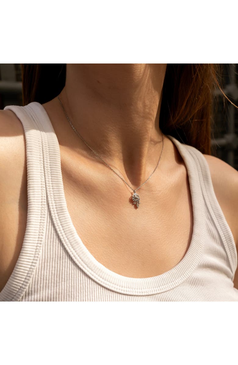 Spero London Sterling Silver Eye Evil Eye Pendant Necklace, Alternate, color, Silver