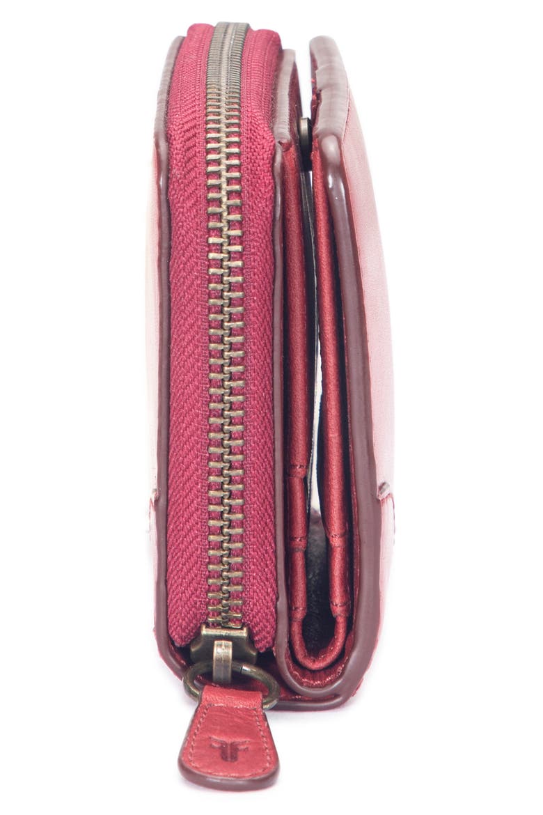 Melissa Zip Around Leather Wallet, Alternate, color, BURGUNDY