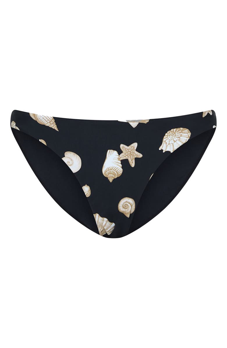 Milly Margot Seashell Bikini Bottoms, Alternate, color, Black/ White