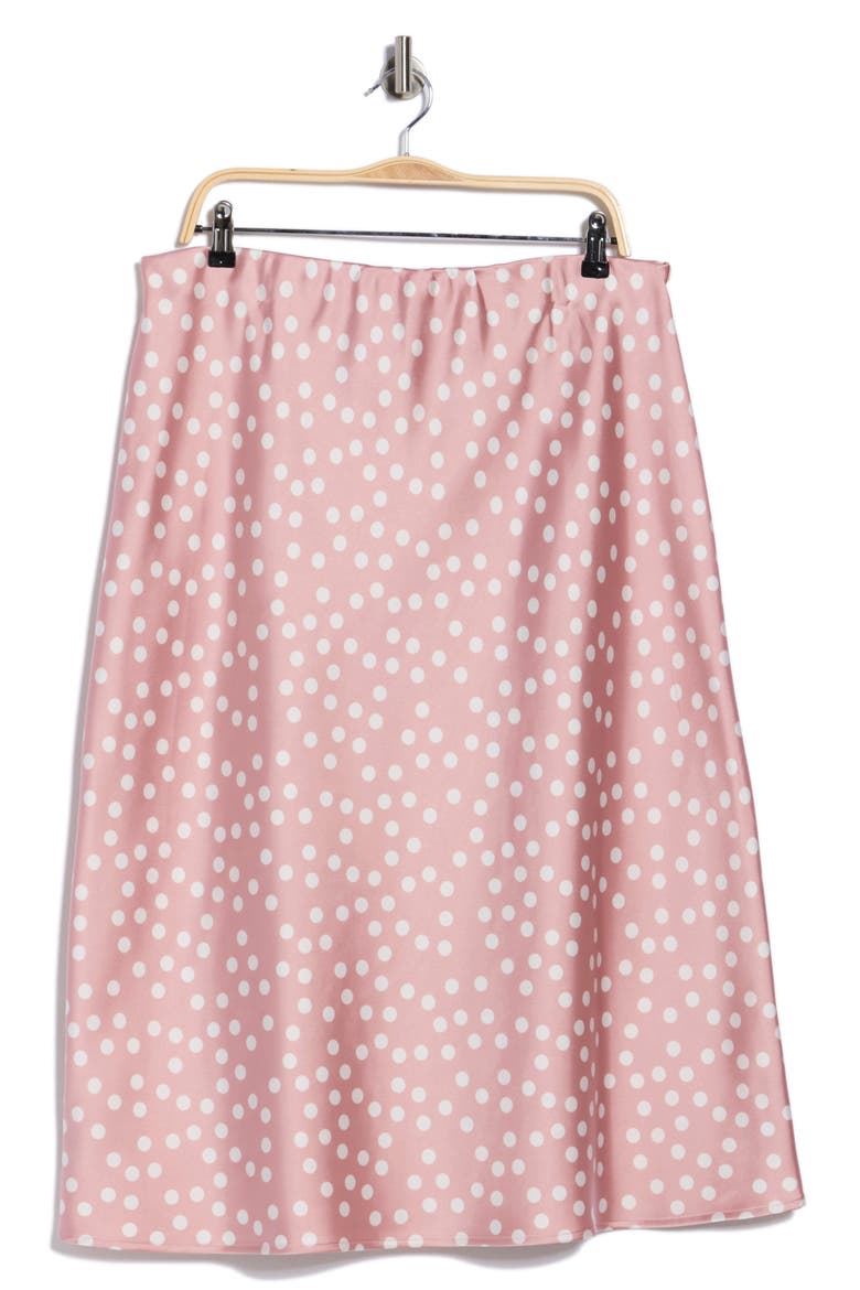 Polka Dot Print Maxi Skirt, Alternate, color, PINK