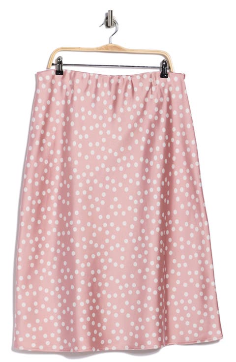 Polka Dot Print Maxi Skirt (Plus)