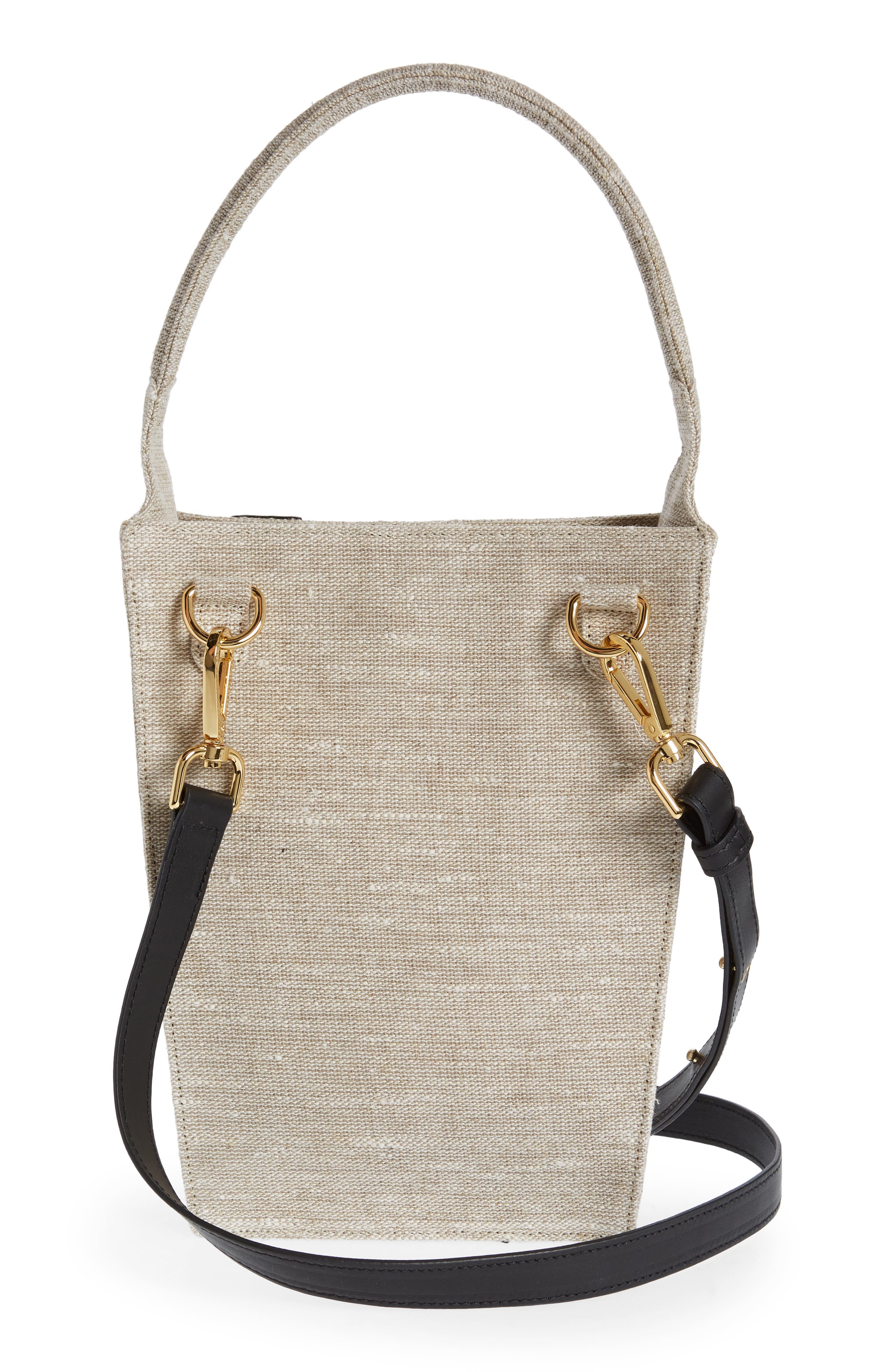 Vavvoune Mishe Linen & Leather Crossbody Bag, Alternate, color, 