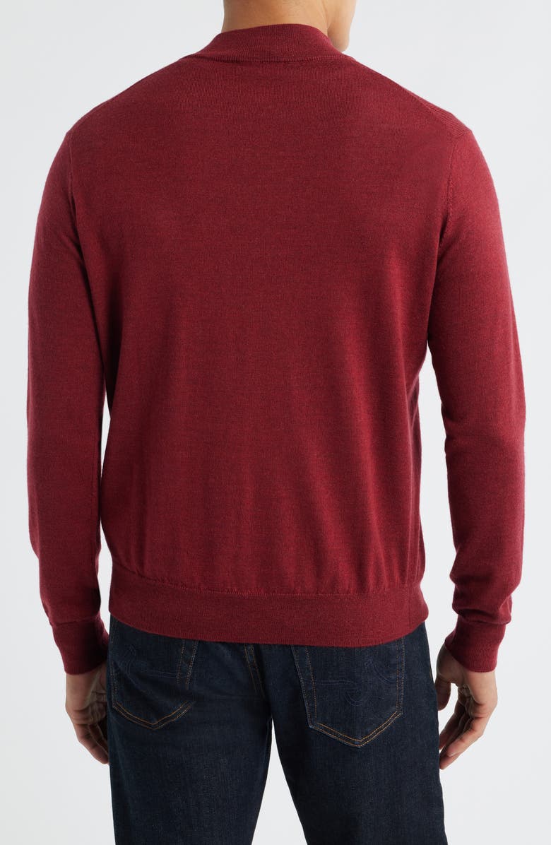 Peter Millar Autumn Crest Merino Wool Blend Quarter Zip Sweater, Alternate, color, Brick Red