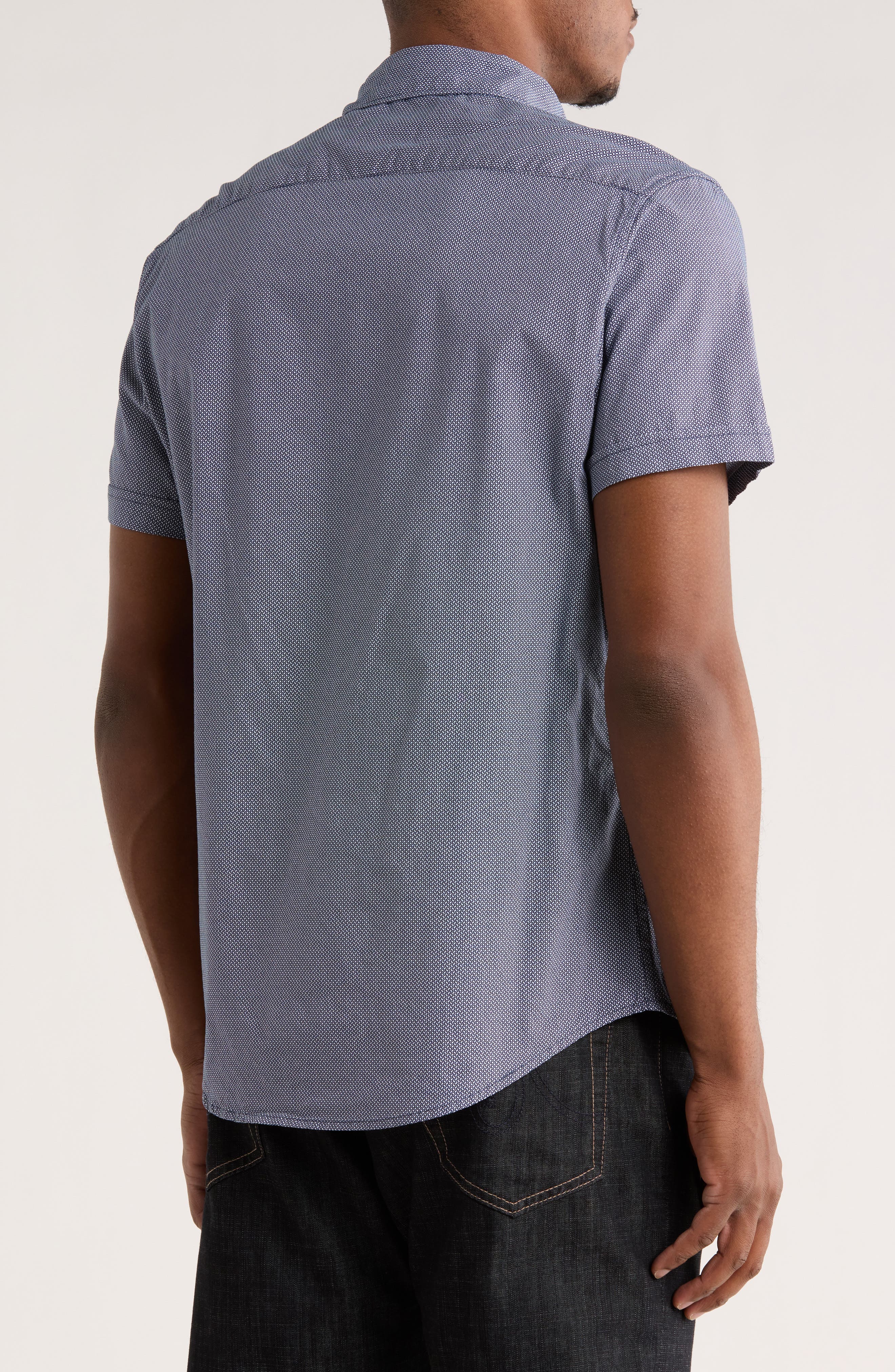 Geometric Print Short Sleeve Button-Down Shirt - image 2