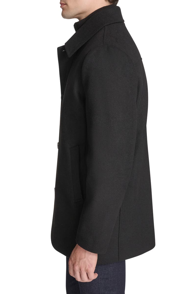 Kenneth Cole New York Single Button Wool Blend Knit Blazer, Alternate, color, Black