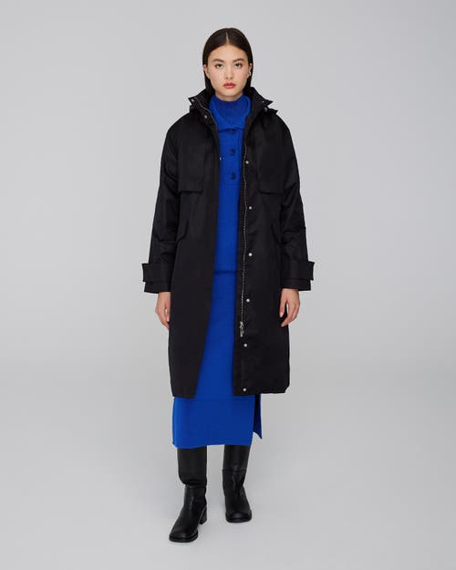 Quartz Co. Marina | Hooded 3-in-1 Trench Coat In Black