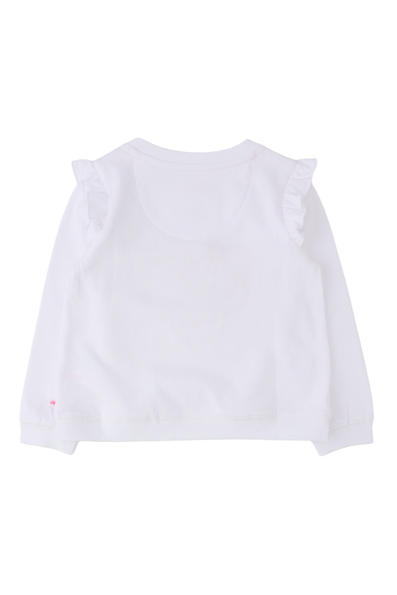 Applique Sweatshirt Bubble Romper, Alternate, color, Football Bow White