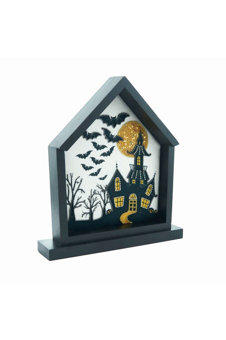 11.25" x 12.25" Halloween Decorative Tabletop Shadow Box, Alternate, color, Black