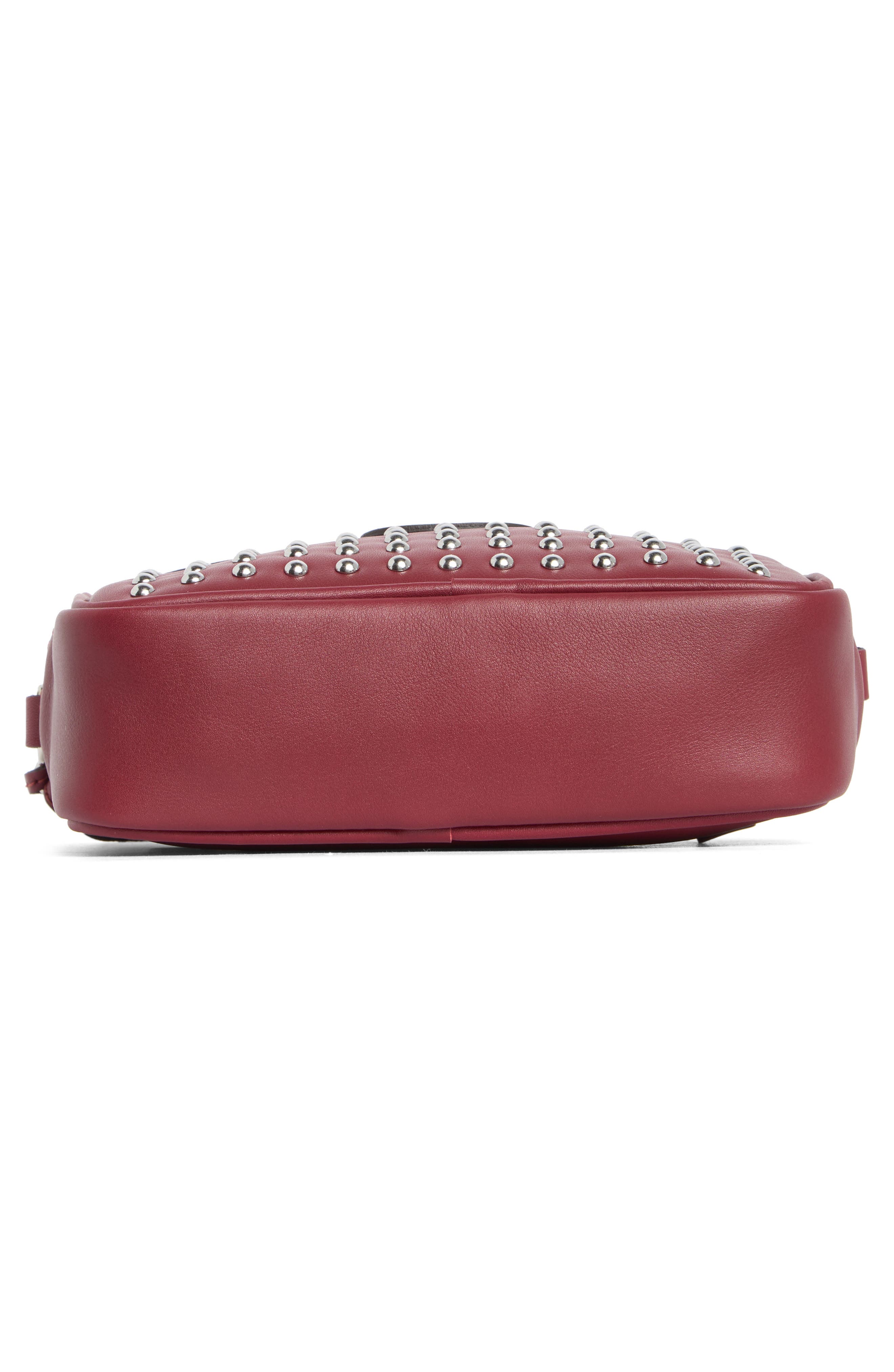Longchamp Mademoiselle Studded Small Crossbody Belt Bag, Alternate, color, Burgundy