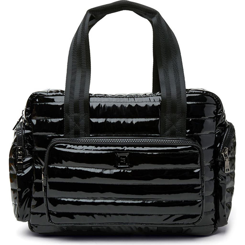 Think Royln Voyager Travel Bag In Black Patent
