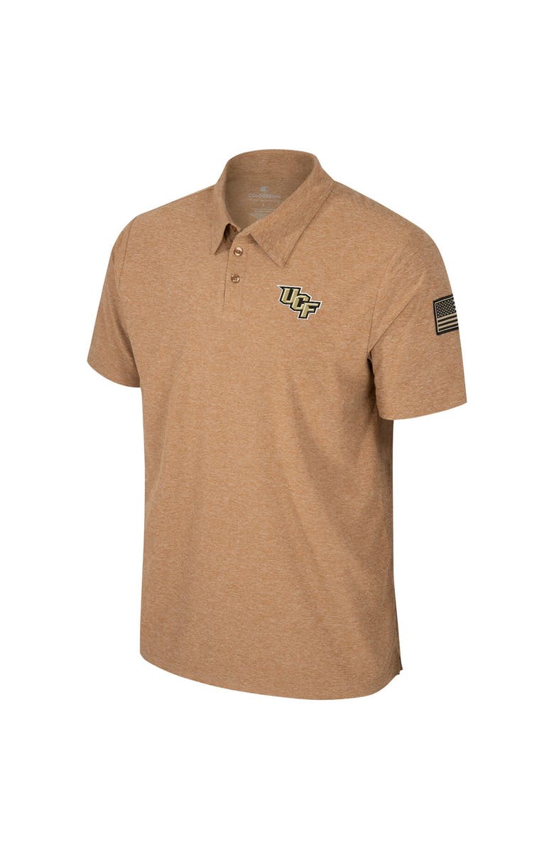 COLOSSEUM Men's Colosseum Khaki UCF Knights OHT Military Appreciation Cloud Jersey Desert Polo, Alternate, color, 