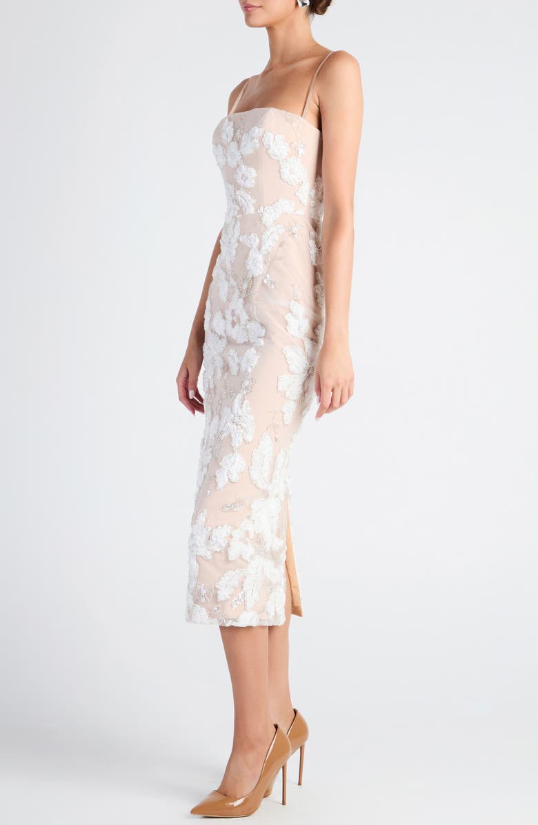 HELSI Gemma Beaded Floral Cocktail Dress, Alternate, color, Off White