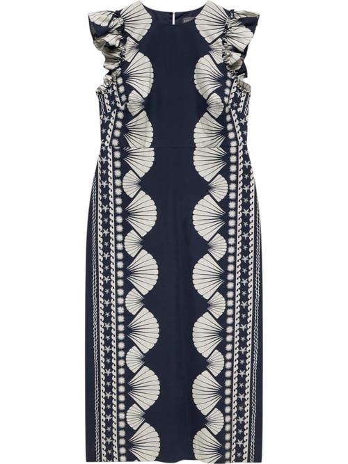 MINT VELVET MINT VELVET SHELL PRINT COLUMN MIDI DRESS 
