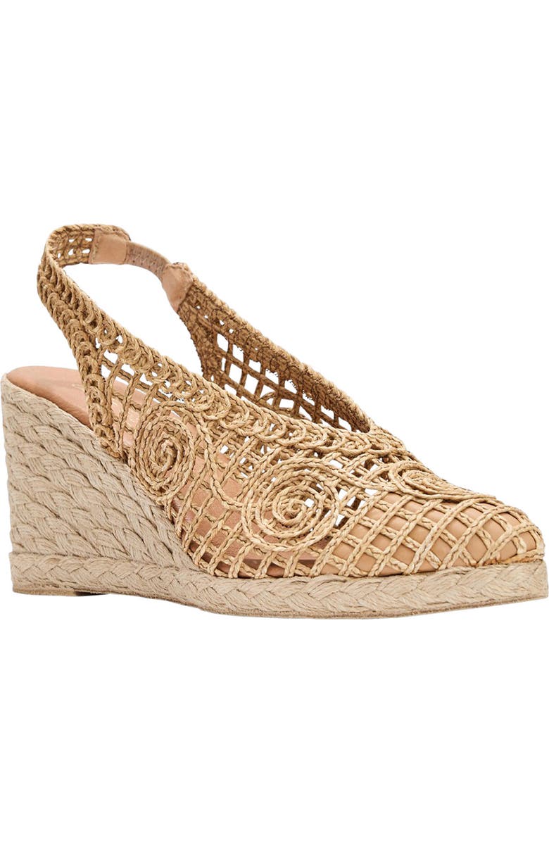André Assous Pamala Slingback Wedge Pump, Main, color, Natural Raffia