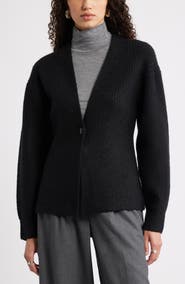 Nordstrom One-Button V-Neck Rib Cardigan