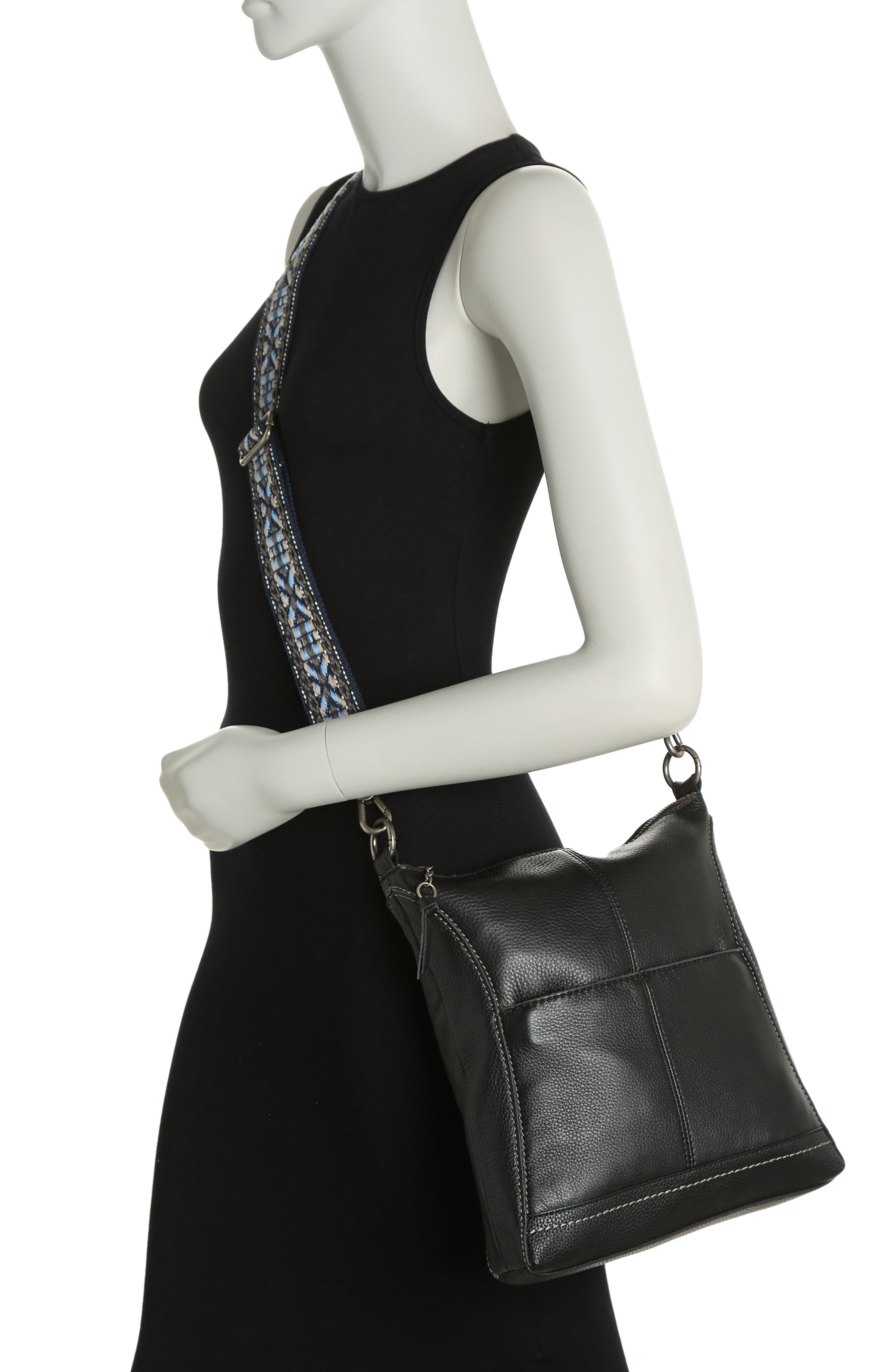 Lucia Crossbody Leather Bag, Alternate, color, Black