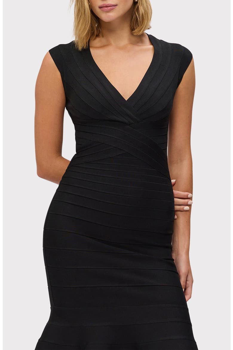 The Sophia Flare Hem Bandage Dress, Alternate, color, BLACK