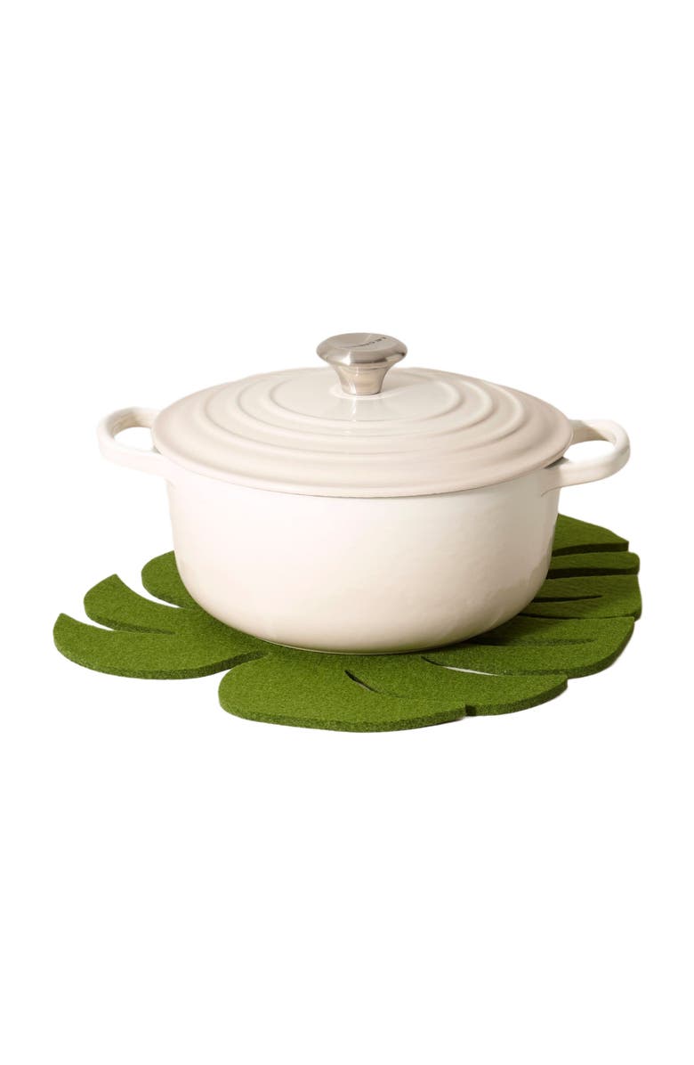 Graf Lantz Merino Wool Large Monstera Trivet, Alternate, color, Loden Green