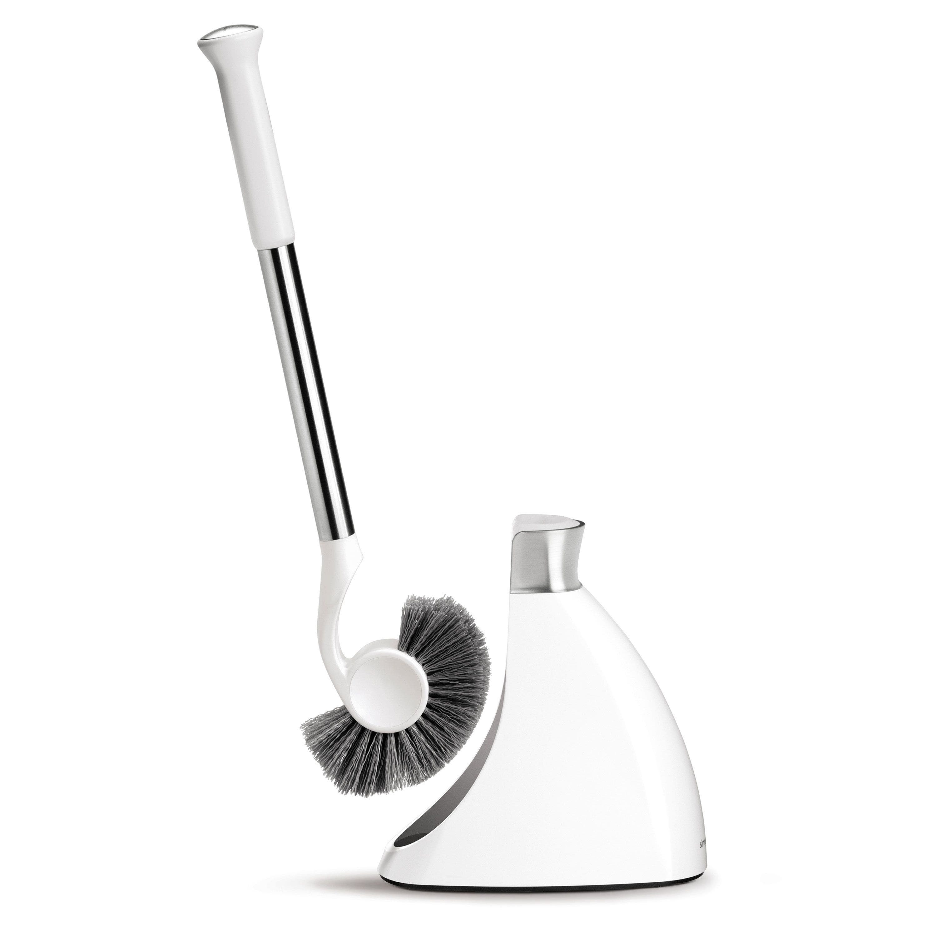 simplehuman toilet brush + white plastic - White