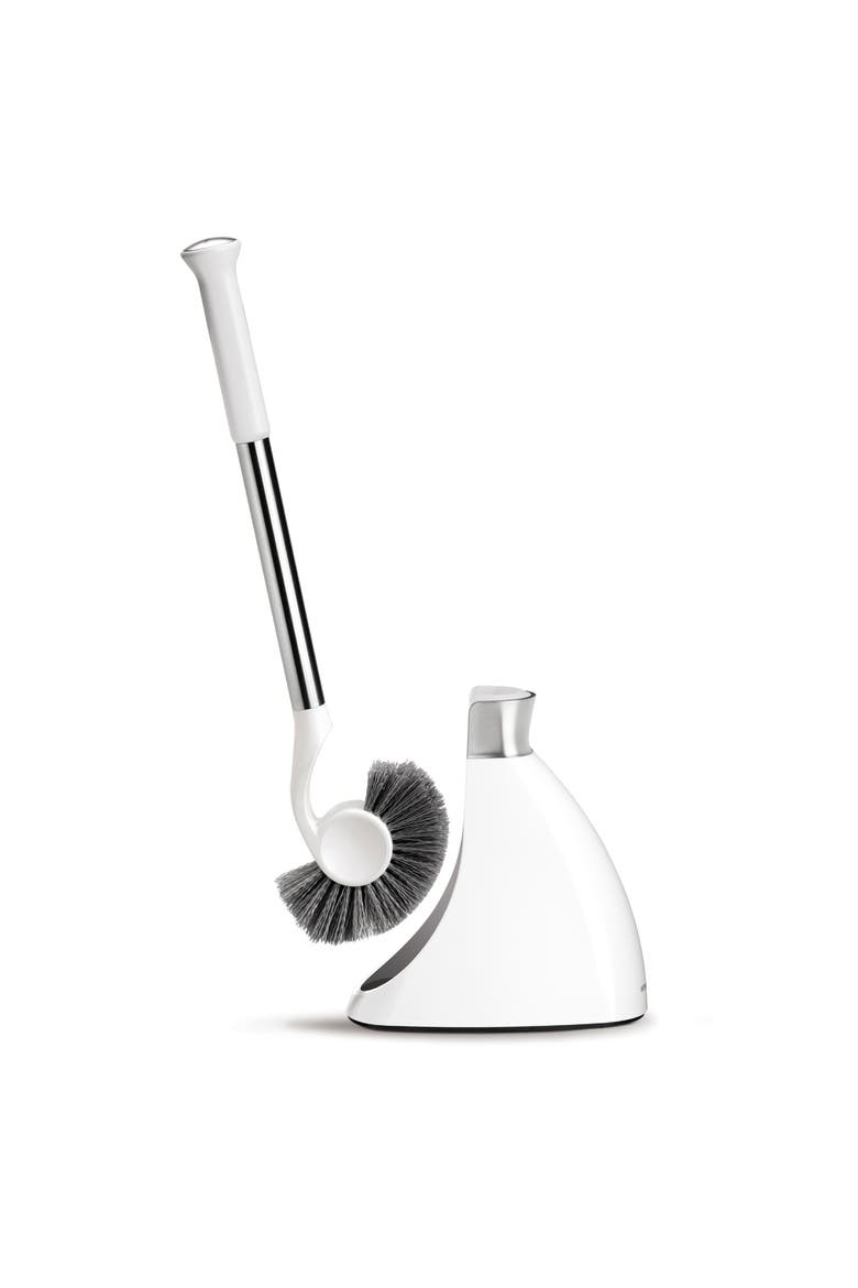 toilet brush + white plastic, Main, color, White