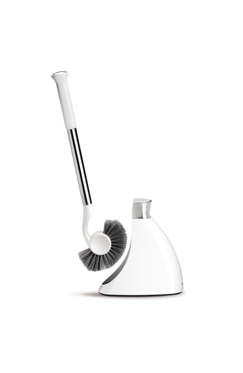 simplehuman toilet brush + white plastic, Main, color, White