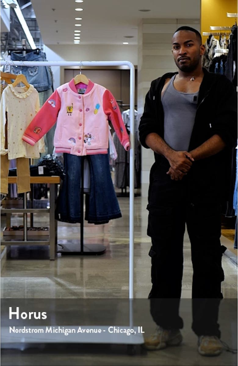 Kids' Spongebob<sup>®</sup> Embroidered Colorblock Bomber Jacket, sales video thumbnail