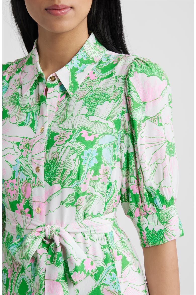 Larkyn Midi Shirtdress, Alternate, color, PUTTING GREEN POPPY LAND