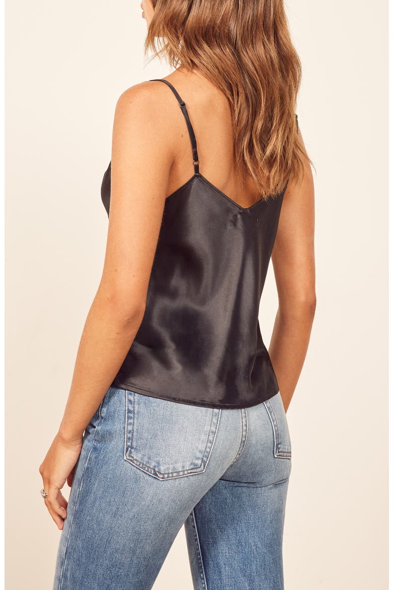 Teddy Silk Cami, Alternate, color, BLACK