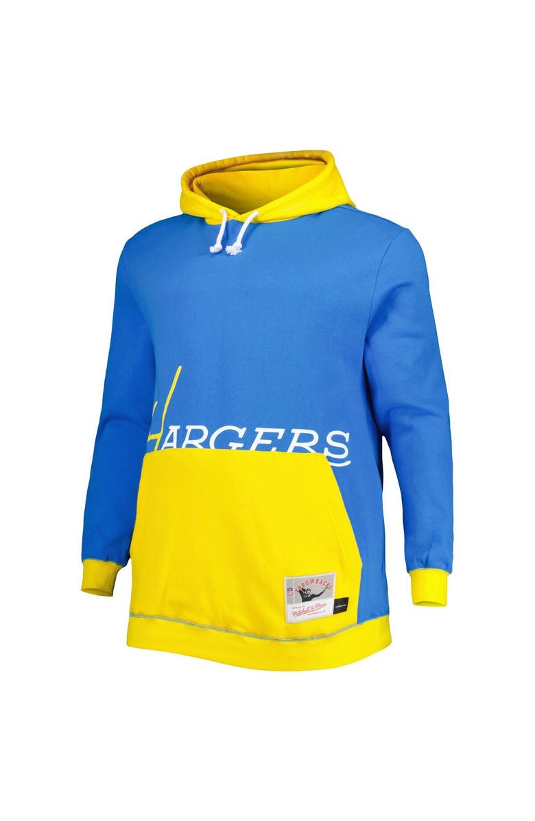 Mitchell & Ness Men's Mitchell & Ness Powder Blue/Gold Los Angeles Chargers Big & Tall Big Face Pullover Hoodie, Alternate, color, Powder Blue