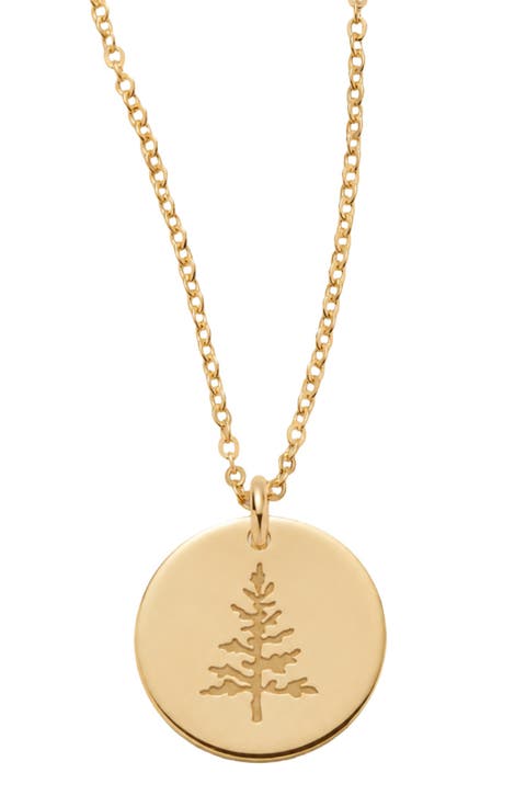 Pine Tree Disc Necklace