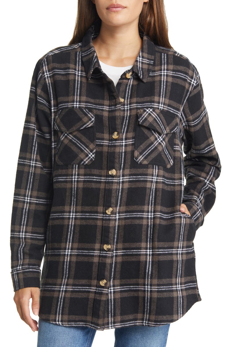beachlunchlounge Oversize Plaid Cotton Shirt, Alternate, color, 