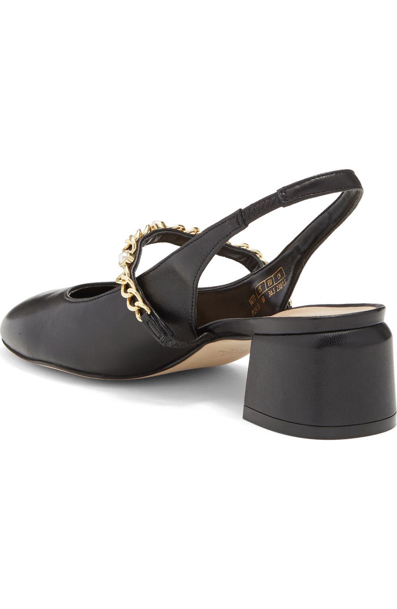 Stuart Weitzman Pearl Chain Slingback Strap, Alternate, color, Black