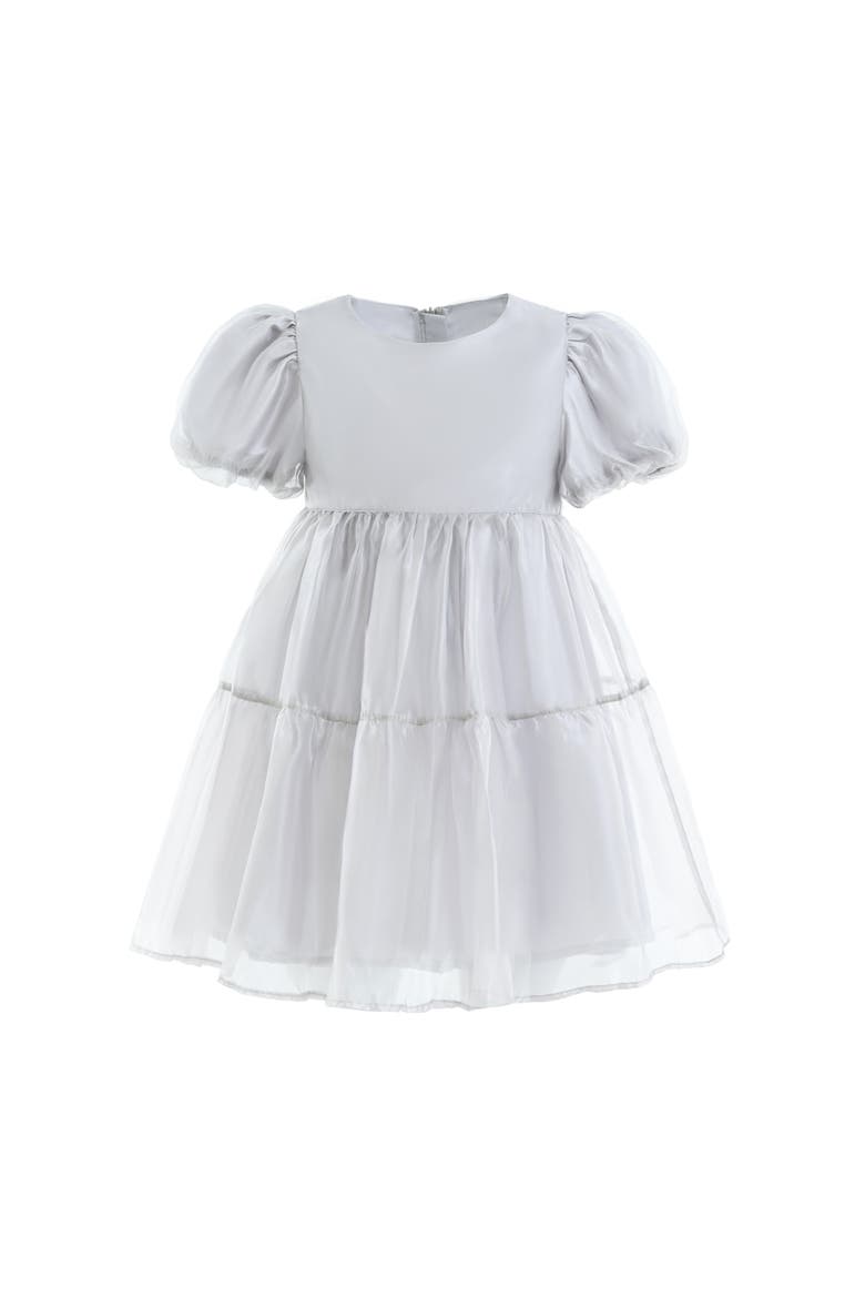 Eveline Puff-Sleeve Dress, Alternate, color, Grey