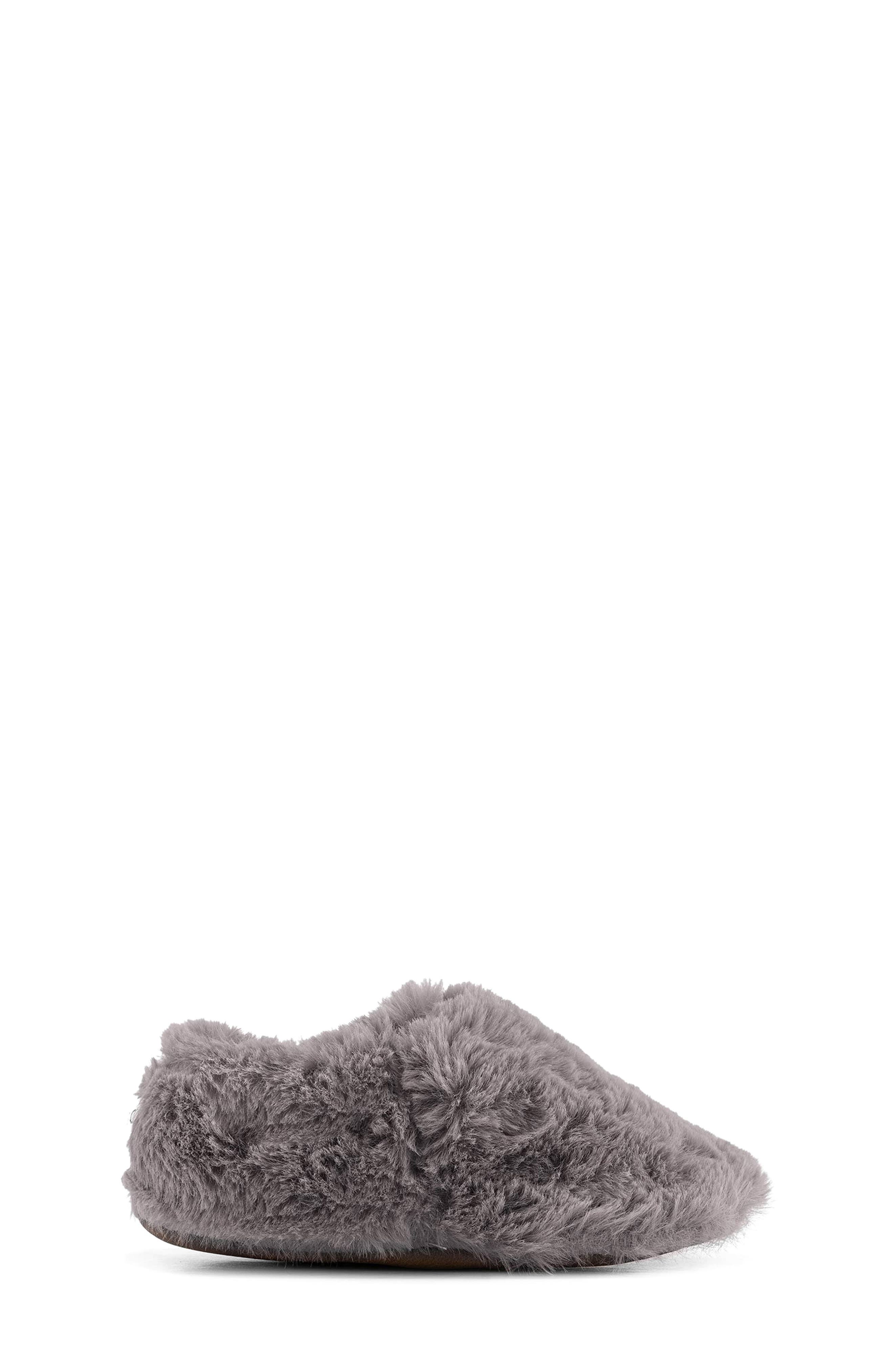 Hopfrög Kids Furry Furry Faux Fur Slipper, Alternate, color, Gray