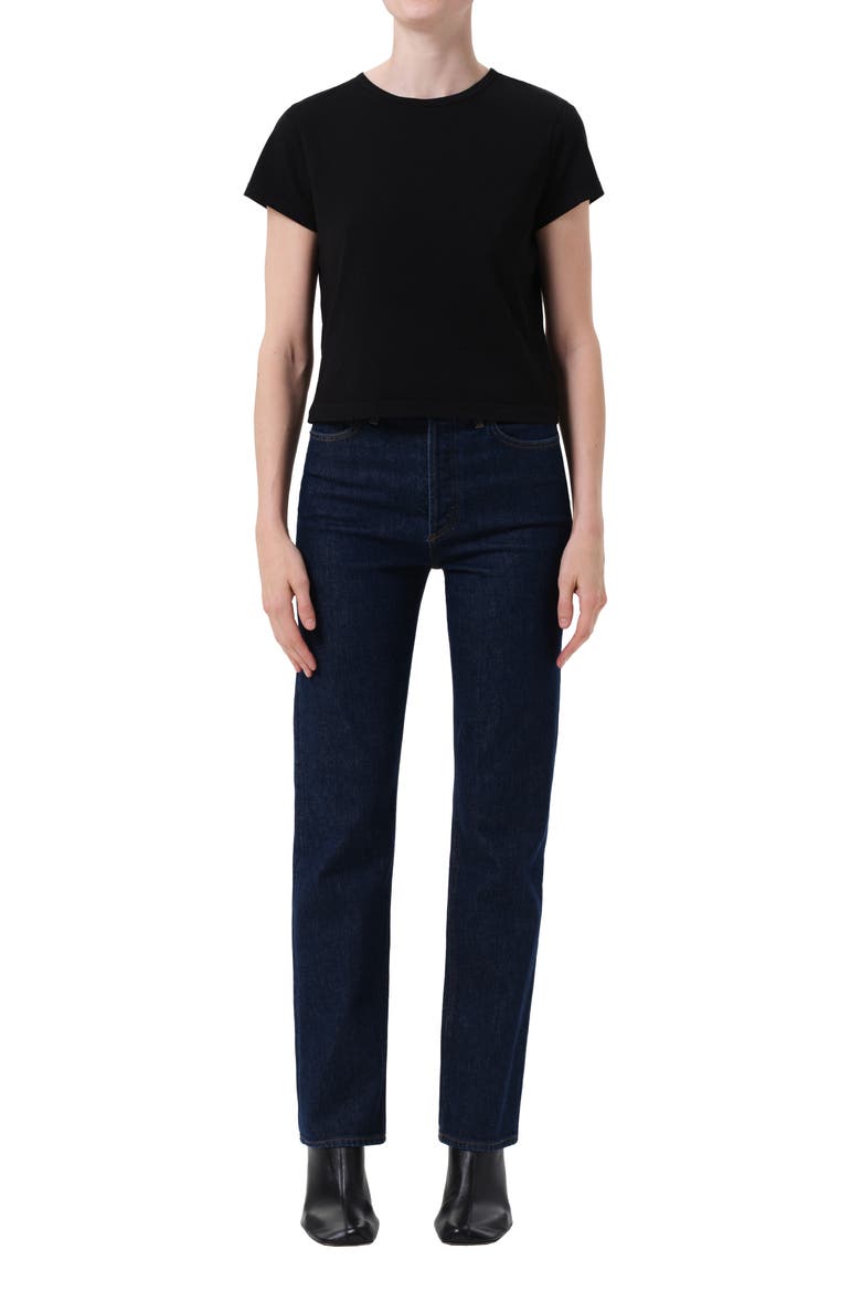 '90s Pinch Waist High Waist Straight Leg Jeans, Alternate, color, REISSUE INDIGO RINSE