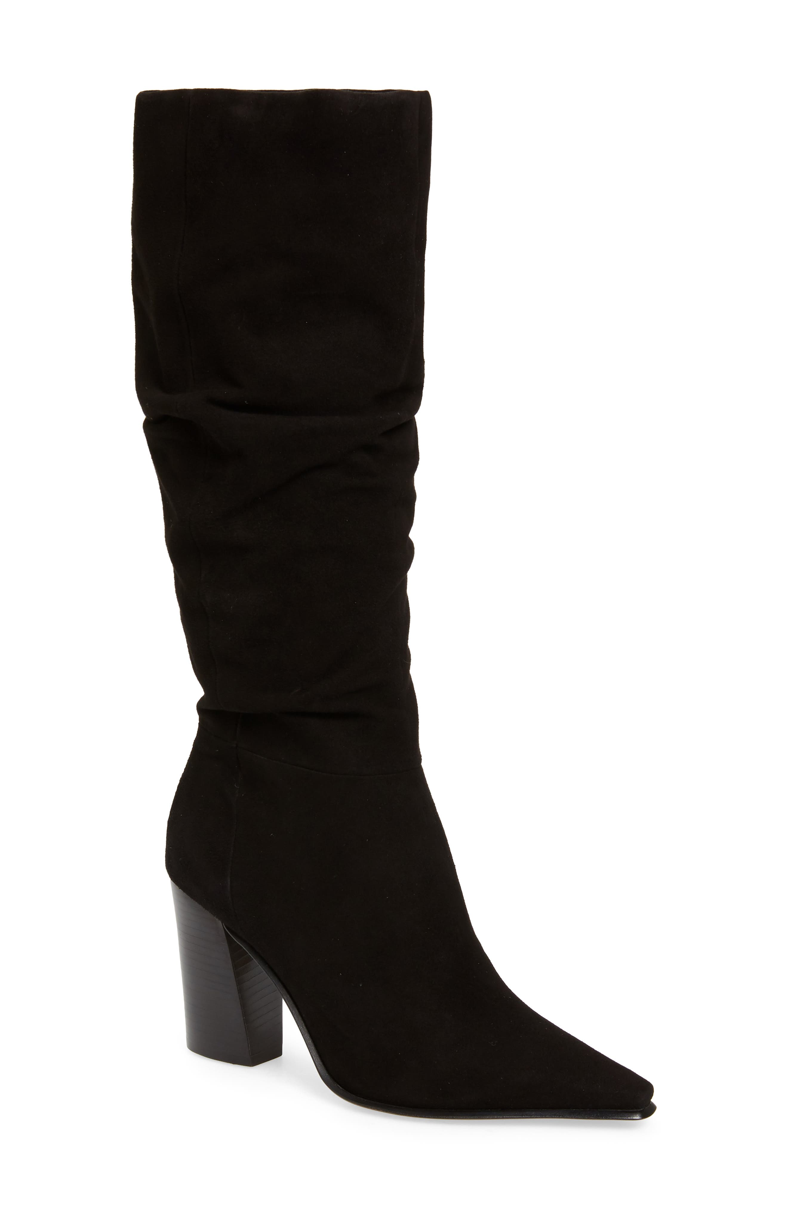 Derika Leather Boot, Main, color, BLACK SUEDE