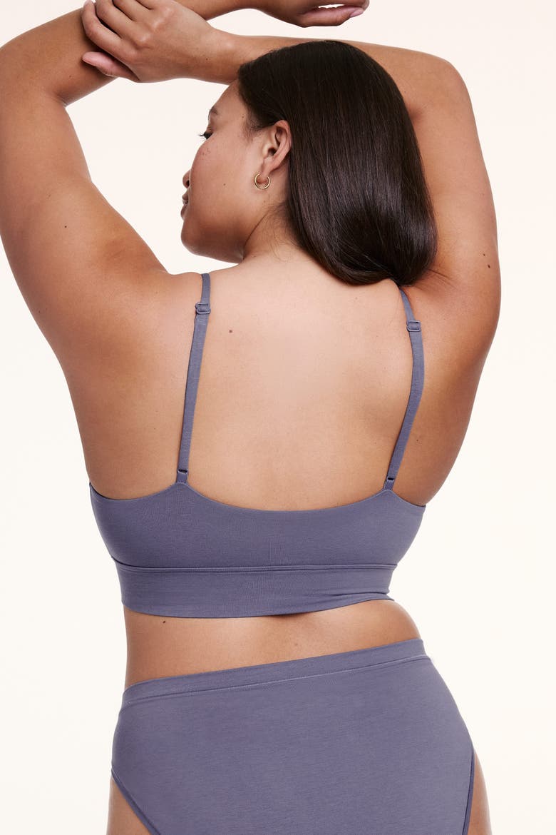 Cloud Cotton Triangle Bralette, Alternate, color, Slate