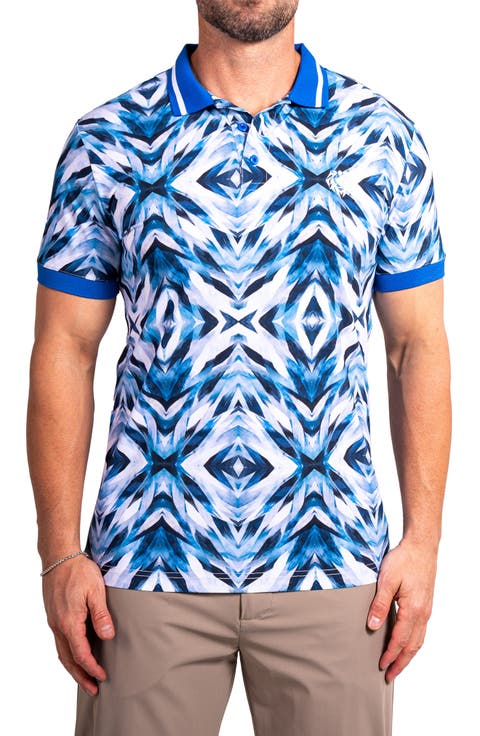 Ascension0041 Blue Stretch Nylon Polo