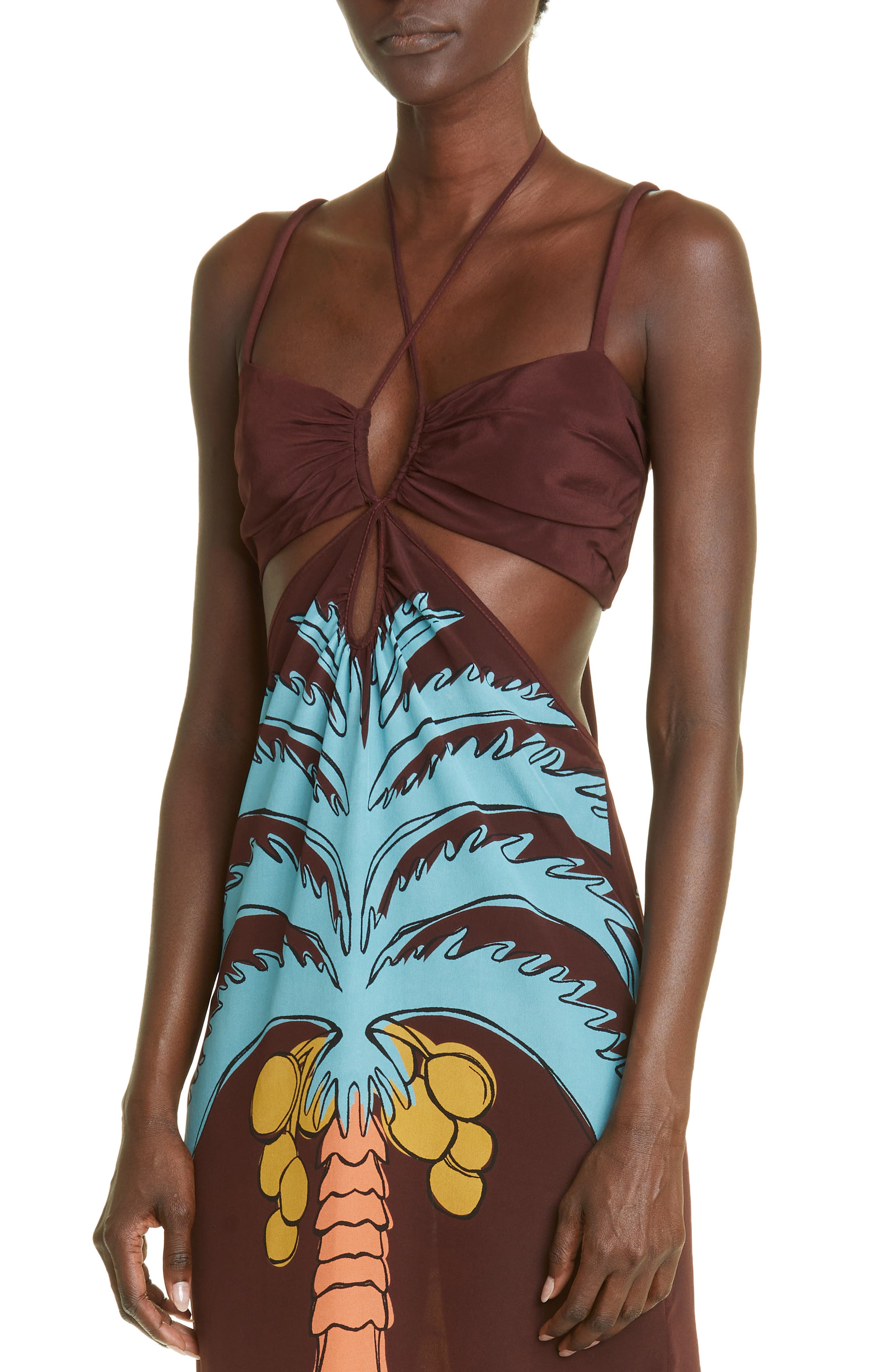 Johanna Ortiz Fervent Flower Cutout Detail Silk Dress (Women) | Nordstrom