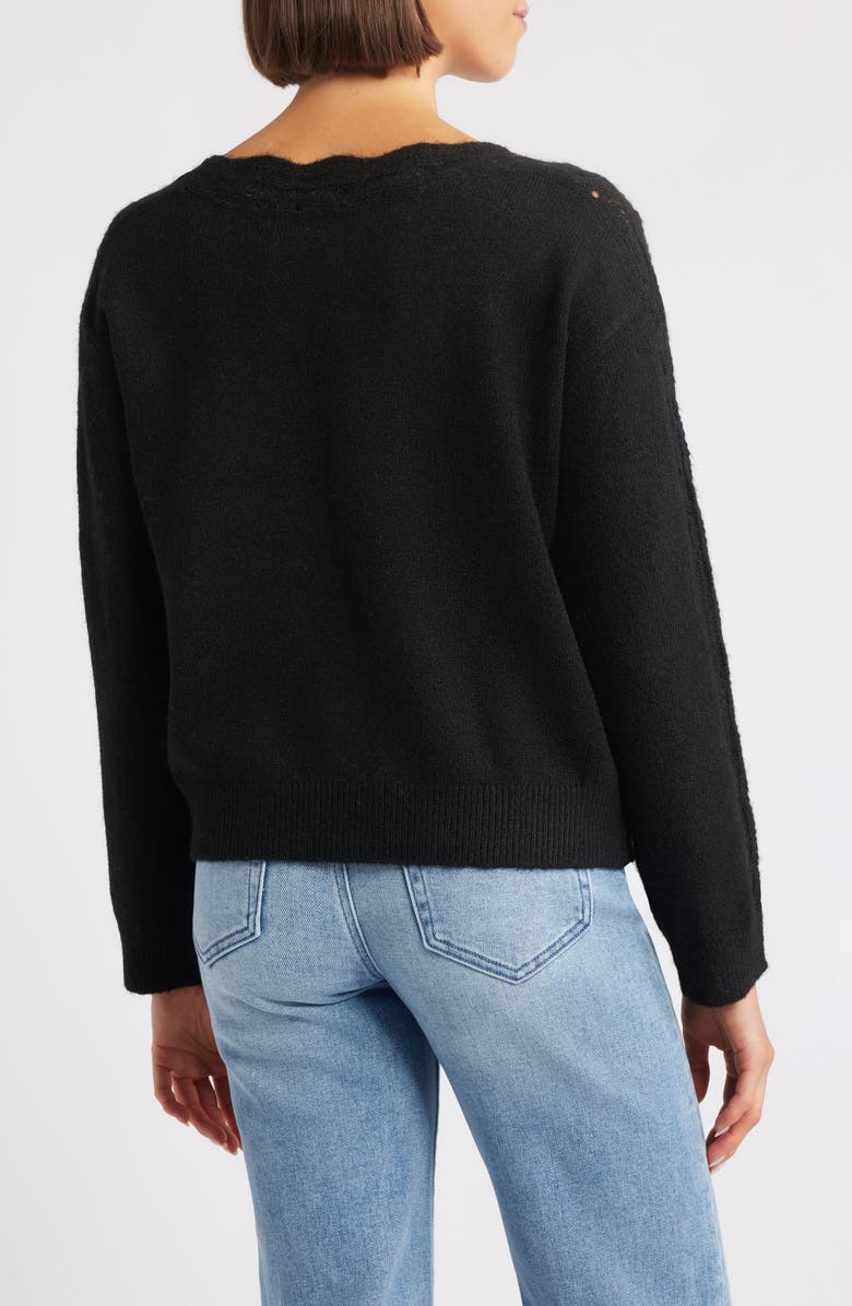 Wit & Wisdom Boat Neck Sweater, Alternate, color, Heather Black