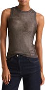 Reiss Tia Chevron Stitch Metallic Tank