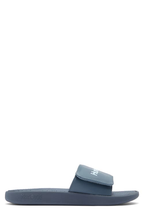 Hurley Logo Slide Sandal In Navy/light Blue