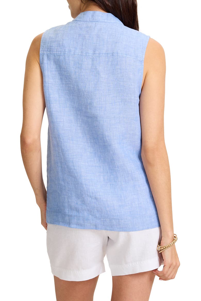 Coastalina Linen Vest, Alternate, color, FRENCH BLUE