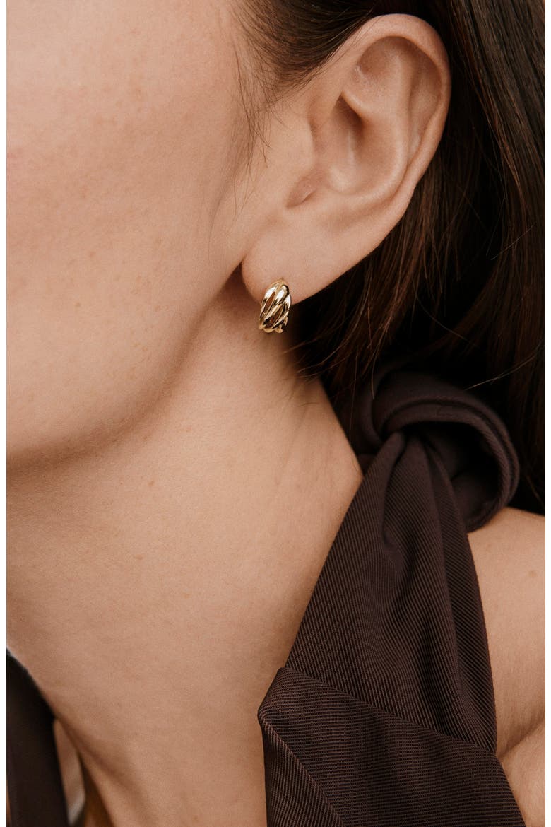 Open Dôme Huggies, Alternate, color, 14k Yellow Gold
