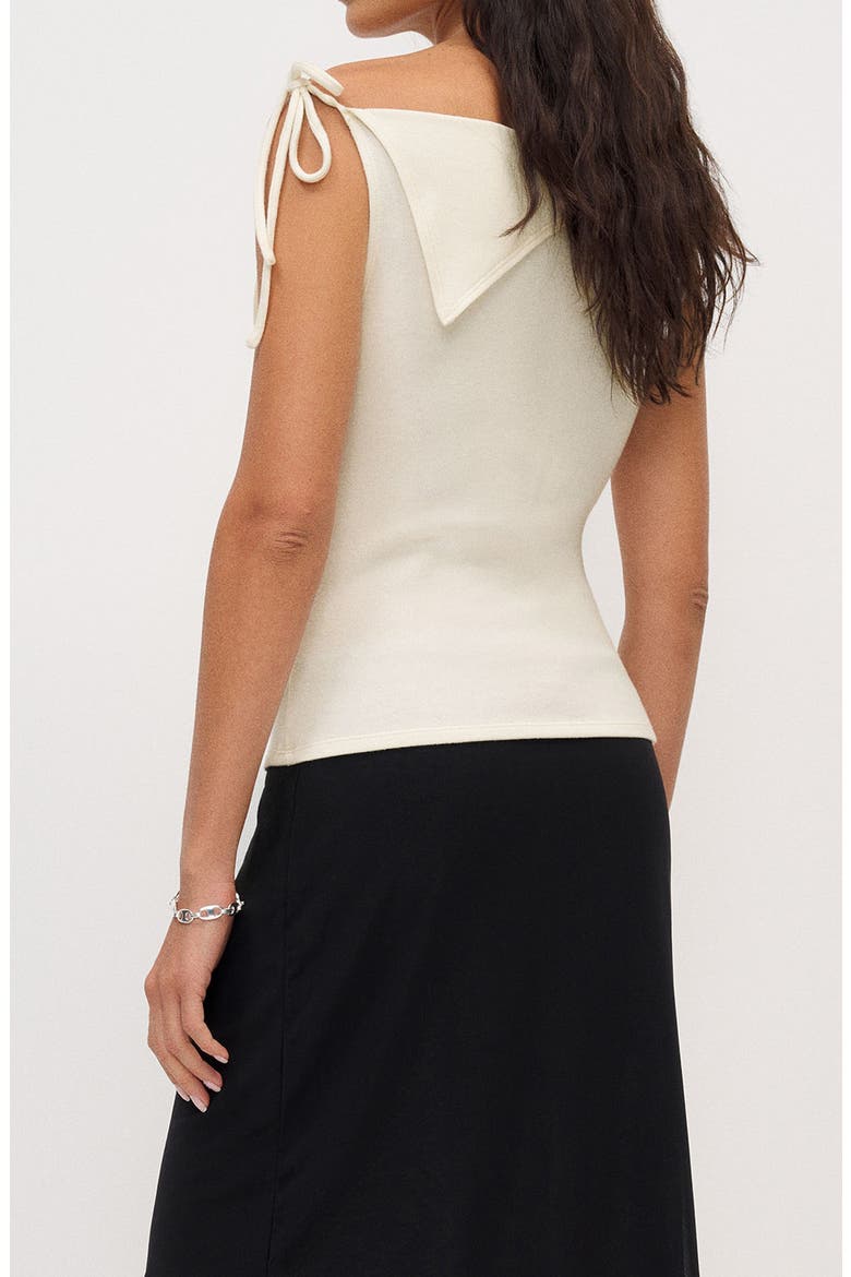 Emma Asymmetric Collar Knit Top, Alternate, color, FIOR DI LATTE