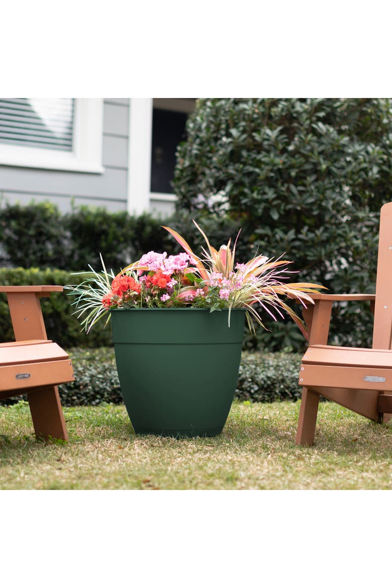 16 Inch Dayton Planter With Saucer, Turtle Green, Alternate, color, Green